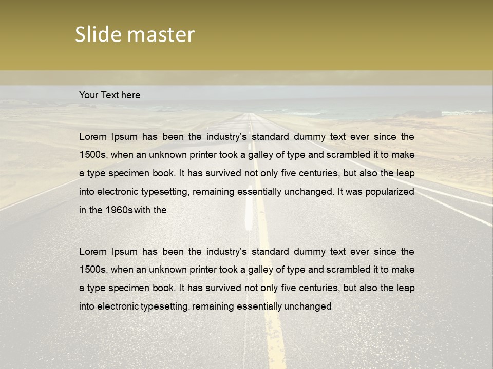 Dramatic Cloudscape Route PowerPoint Template