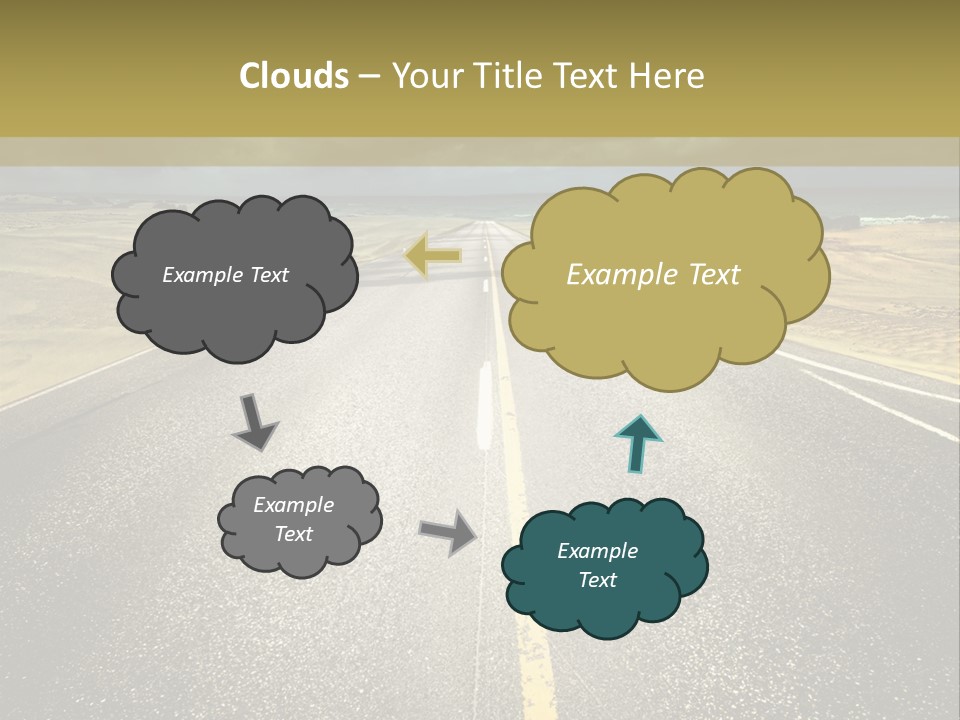 Dramatic Cloudscape Route PowerPoint Template
