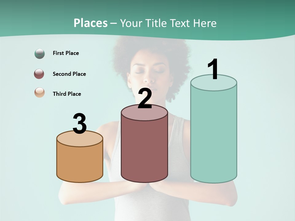 A Woman Sitting In A Yoga Position With Her Eyes Closed PowerPoint Template