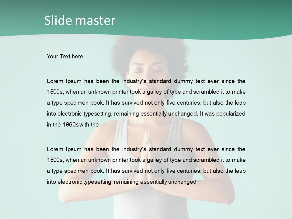 A Woman Sitting In A Yoga Position With Her Eyes Closed PowerPoint Template