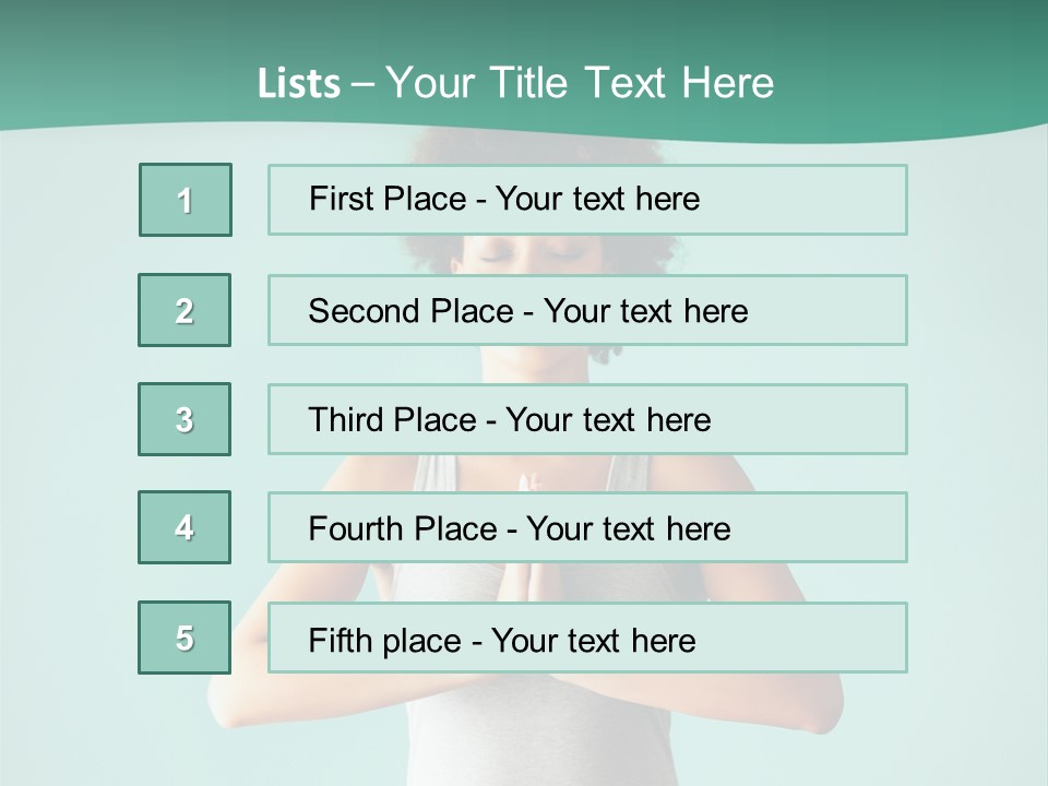 A Woman Sitting In A Yoga Position With Her Eyes Closed PowerPoint Template