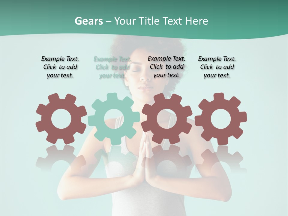 A Woman Sitting In A Yoga Position With Her Eyes Closed PowerPoint Template