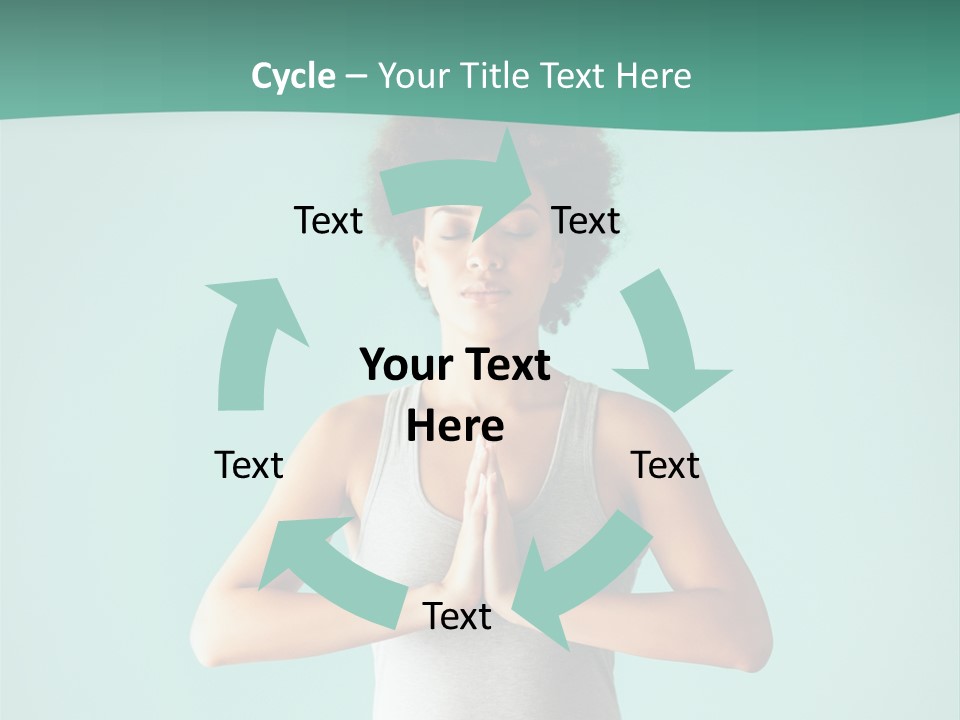 A Woman Sitting In A Yoga Position With Her Eyes Closed PowerPoint Template