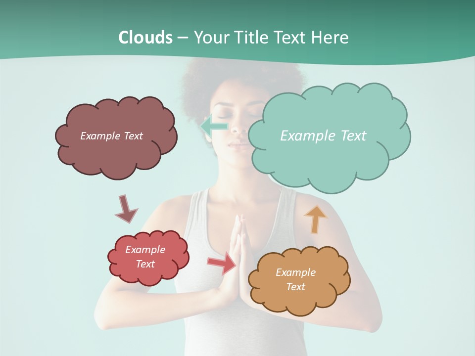 A Woman Sitting In A Yoga Position With Her Eyes Closed PowerPoint Template