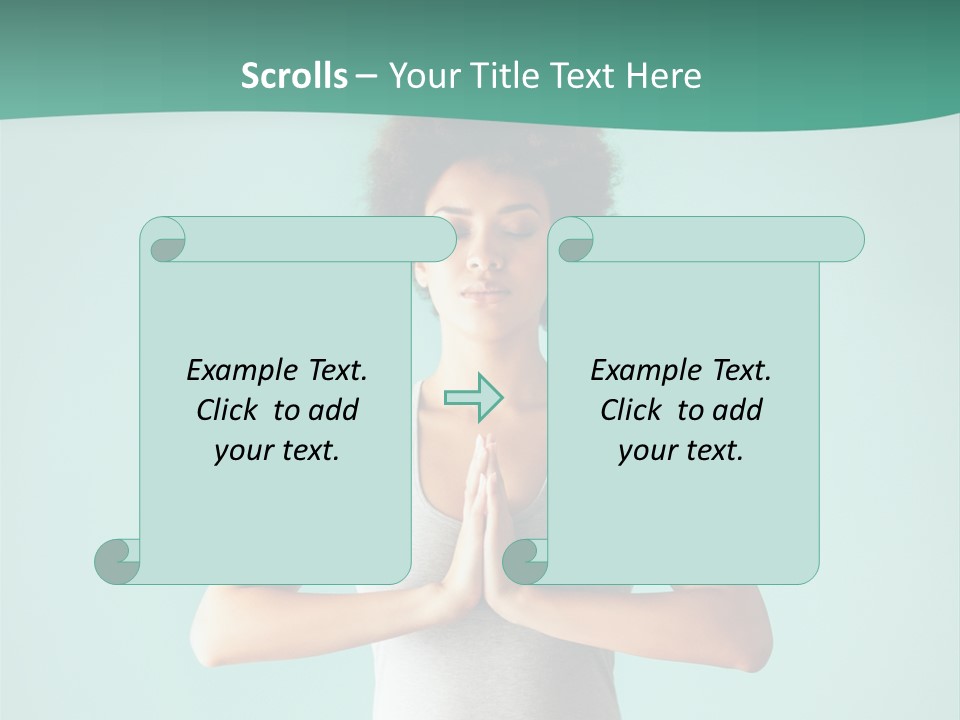 A Woman Sitting In A Yoga Position With Her Eyes Closed PowerPoint Template