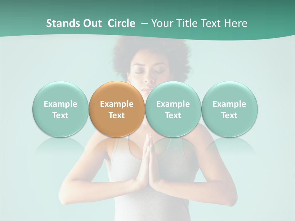 A Woman Sitting In A Yoga Position With Her Eyes Closed PowerPoint Template