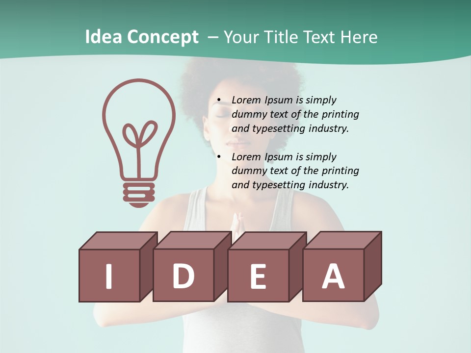 A Woman Sitting In A Yoga Position With Her Eyes Closed PowerPoint Template