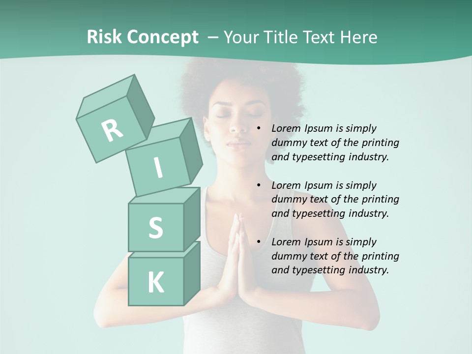 A Woman Sitting In A Yoga Position With Her Eyes Closed PowerPoint Template