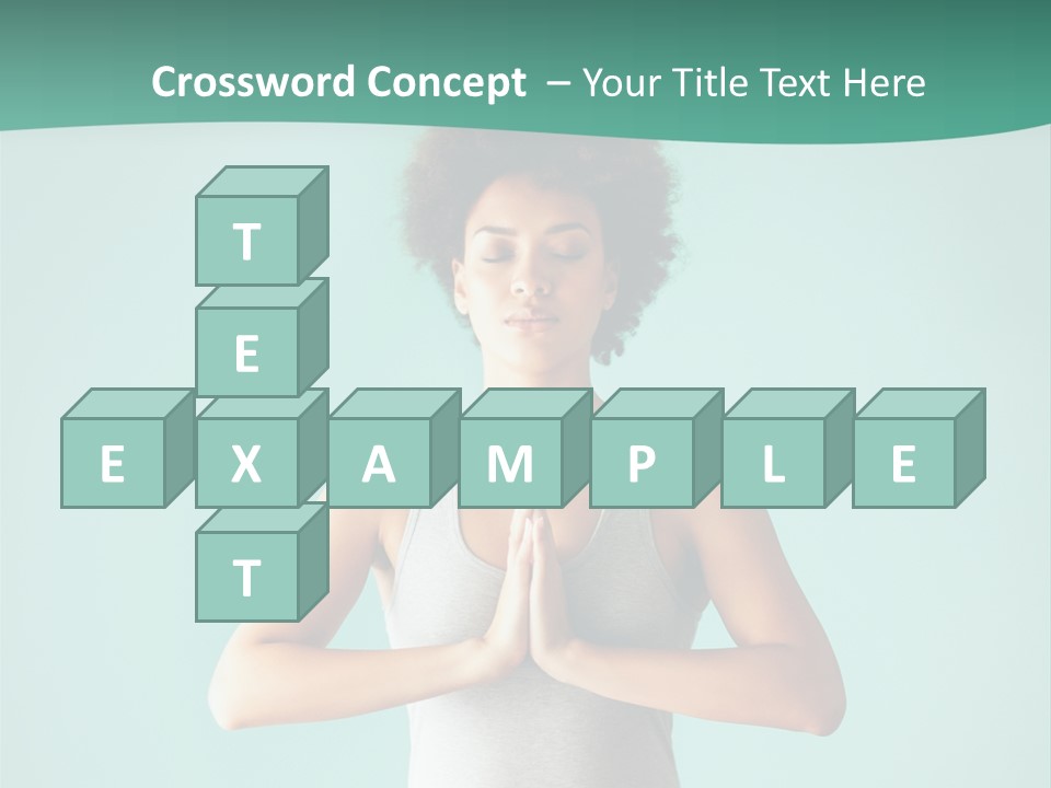 A Woman Sitting In A Yoga Position With Her Eyes Closed PowerPoint Template