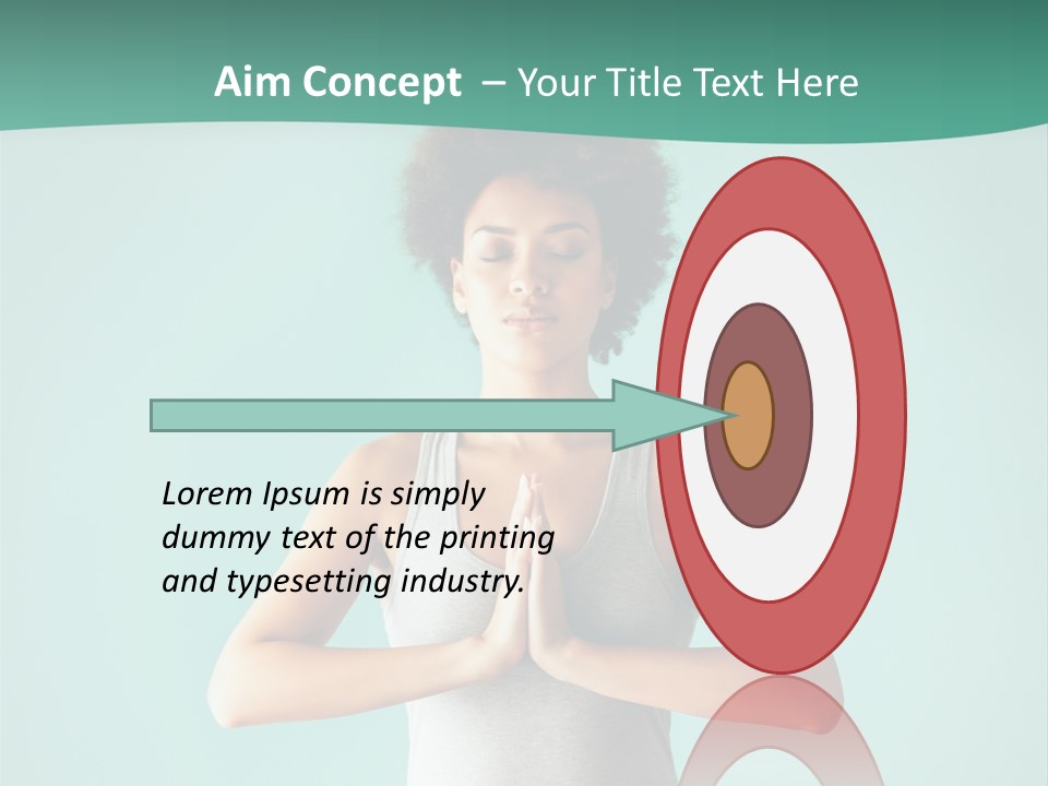 A Woman Sitting In A Yoga Position With Her Eyes Closed PowerPoint Template