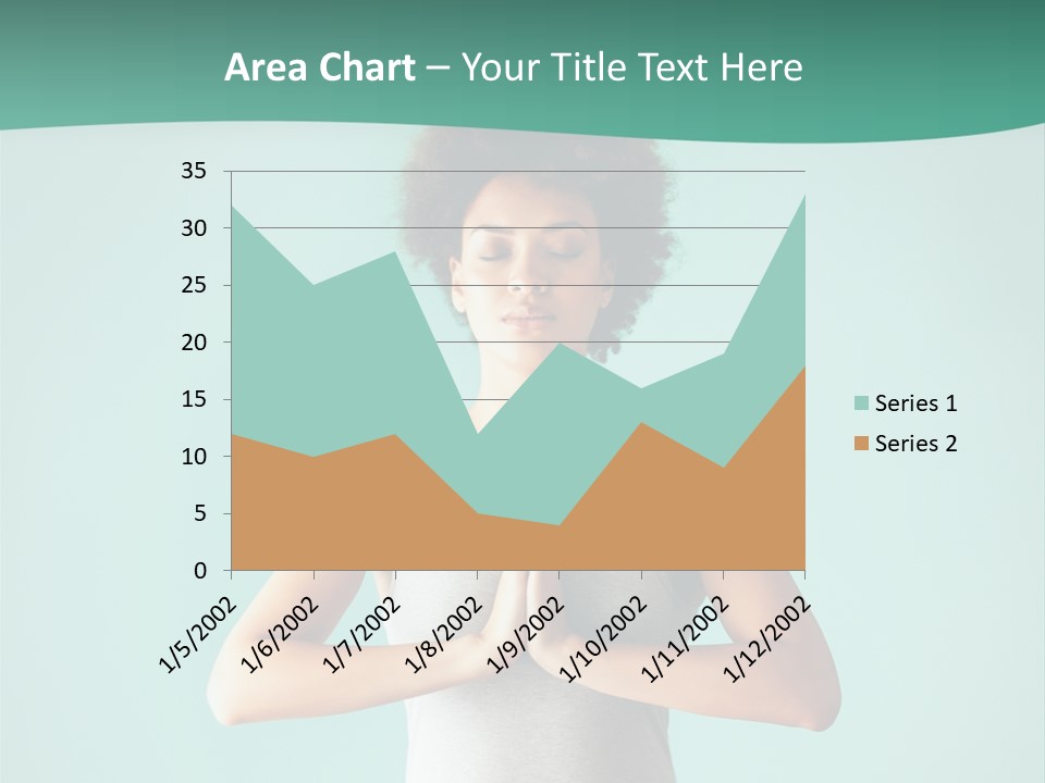 A Woman Sitting In A Yoga Position With Her Eyes Closed PowerPoint Template