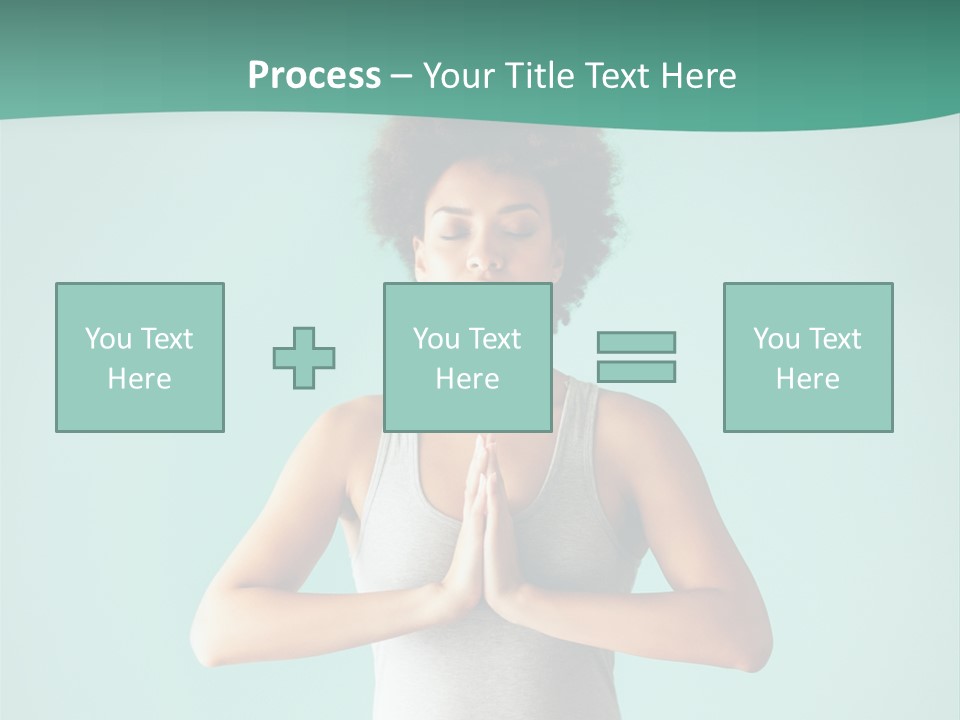 A Woman Sitting In A Yoga Position With Her Eyes Closed PowerPoint Template