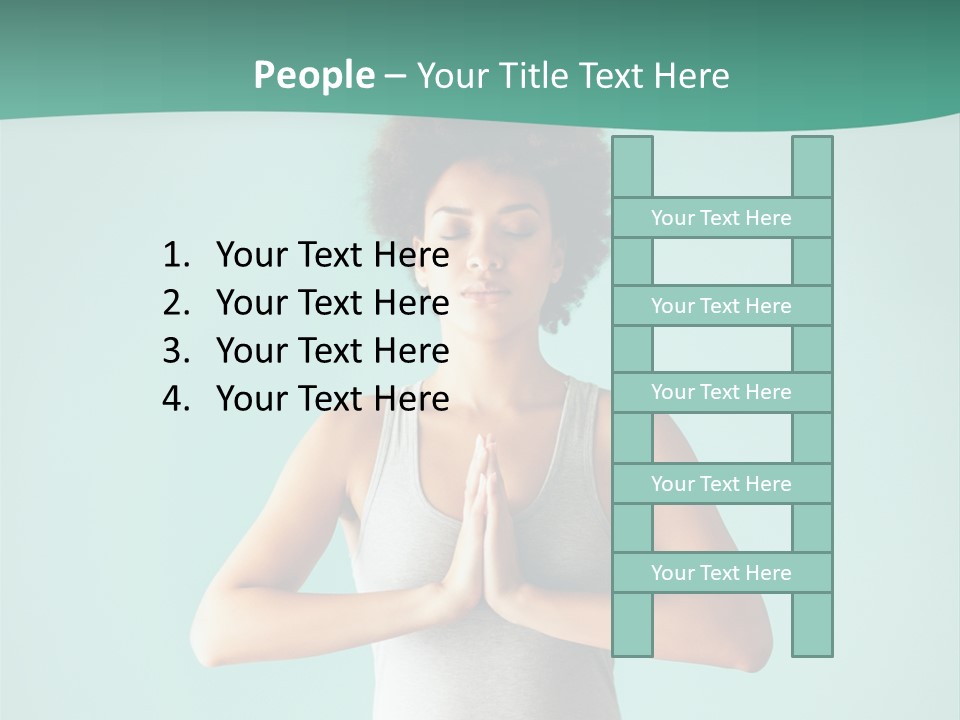 A Woman Sitting In A Yoga Position With Her Eyes Closed PowerPoint Template