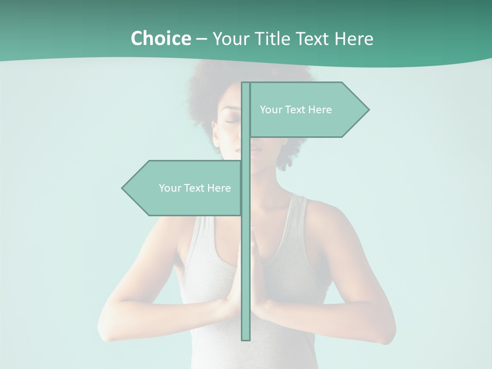 A Woman Sitting In A Yoga Position With Her Eyes Closed PowerPoint Template