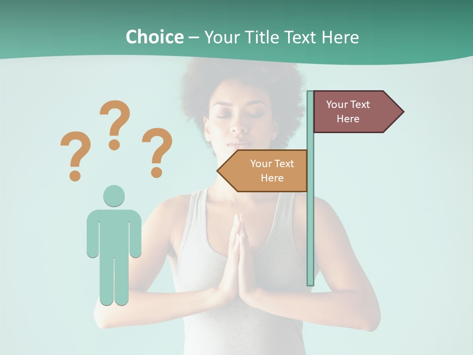 A Woman Sitting In A Yoga Position With Her Eyes Closed PowerPoint Template