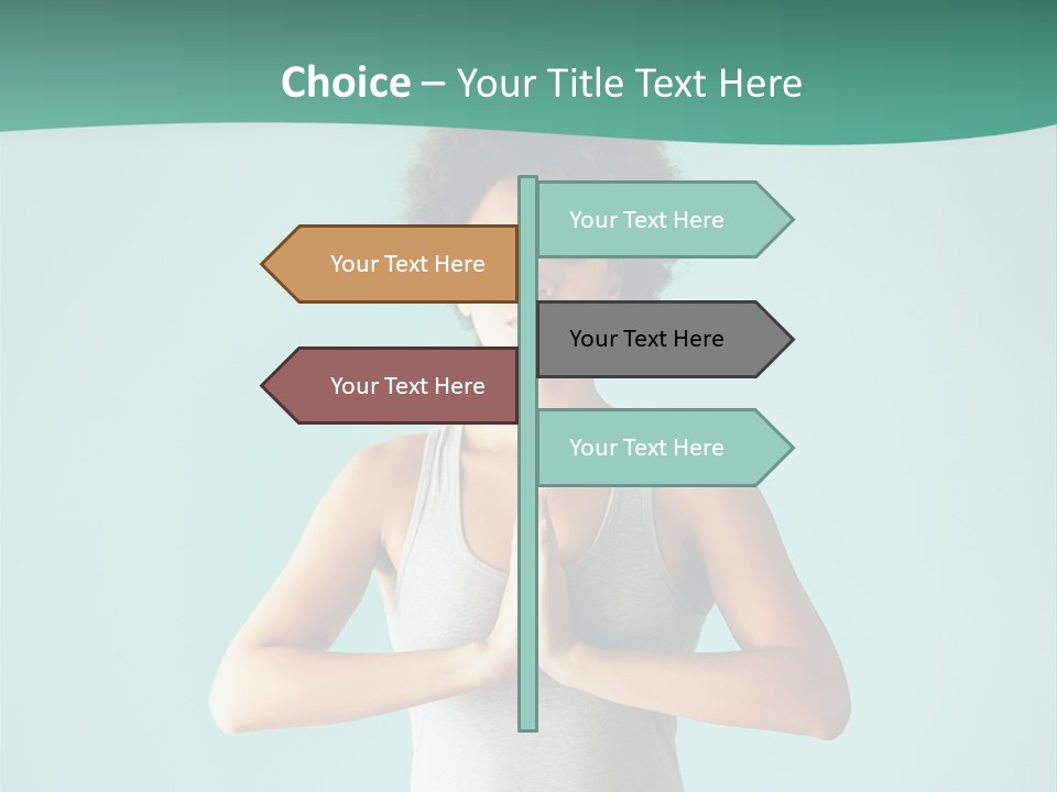 A Woman Sitting In A Yoga Position With Her Eyes Closed PowerPoint Template