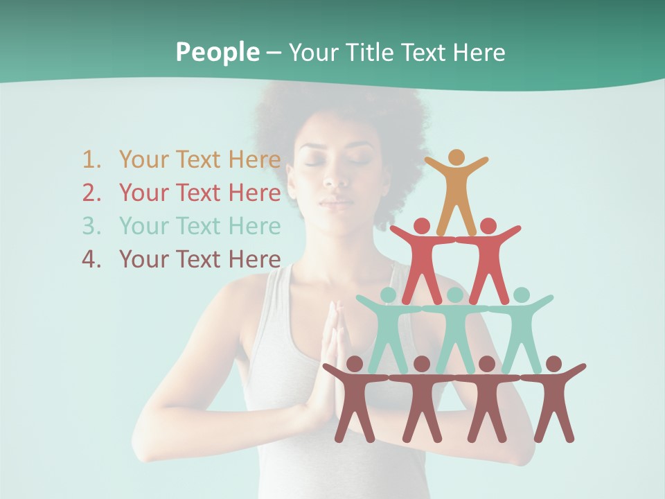 A Woman Sitting In A Yoga Position With Her Eyes Closed PowerPoint Template