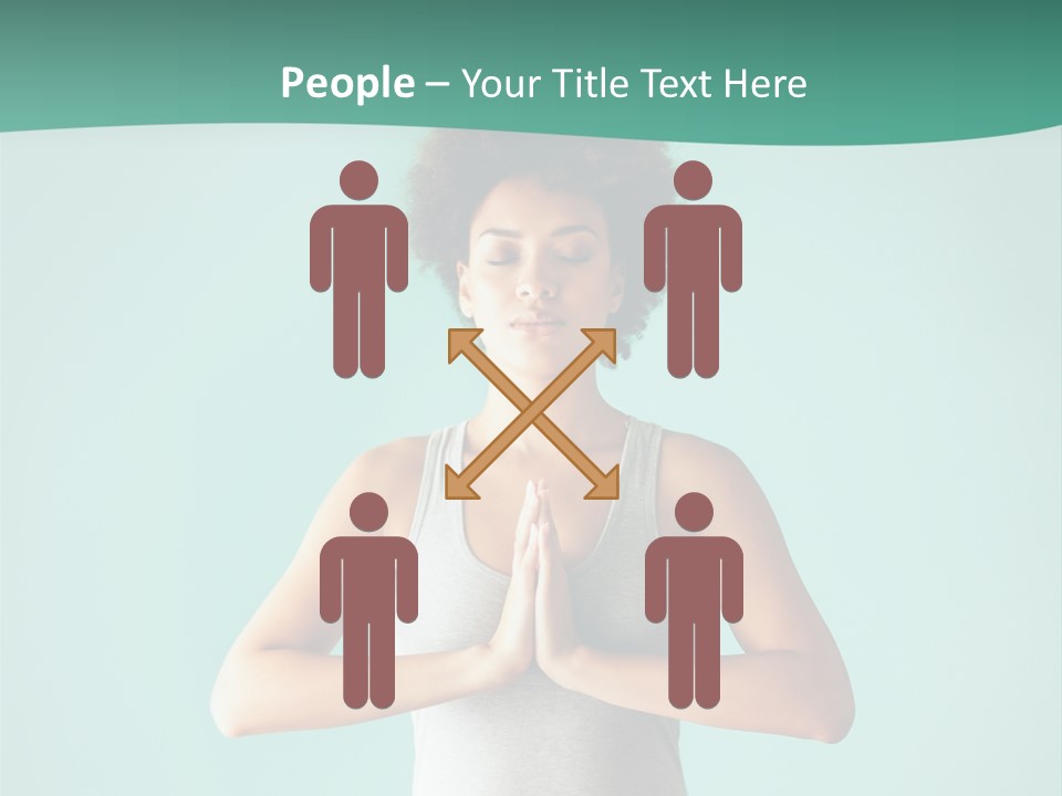 A Woman Sitting In A Yoga Position With Her Eyes Closed PowerPoint Template