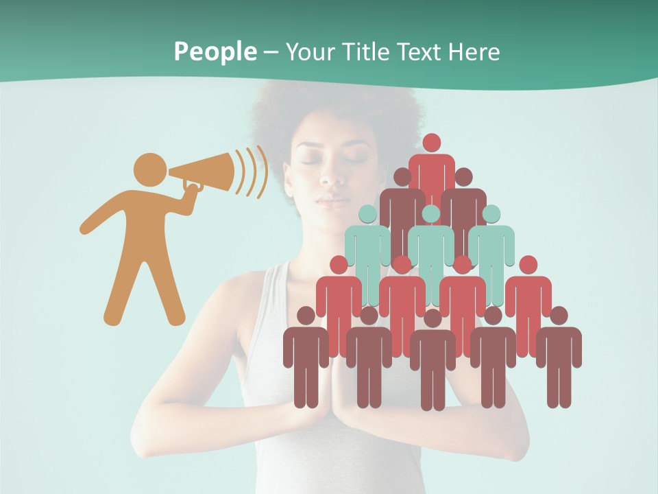 A Woman Sitting In A Yoga Position With Her Eyes Closed PowerPoint Template