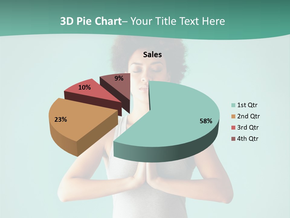 A Woman Sitting In A Yoga Position With Her Eyes Closed PowerPoint Template
