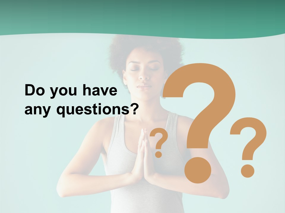 A Woman Sitting In A Yoga Position With Her Eyes Closed PowerPoint Template