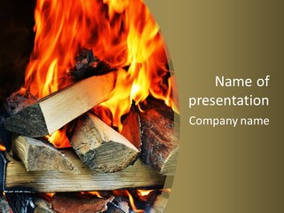 Home Firewood Heat PowerPoint Template