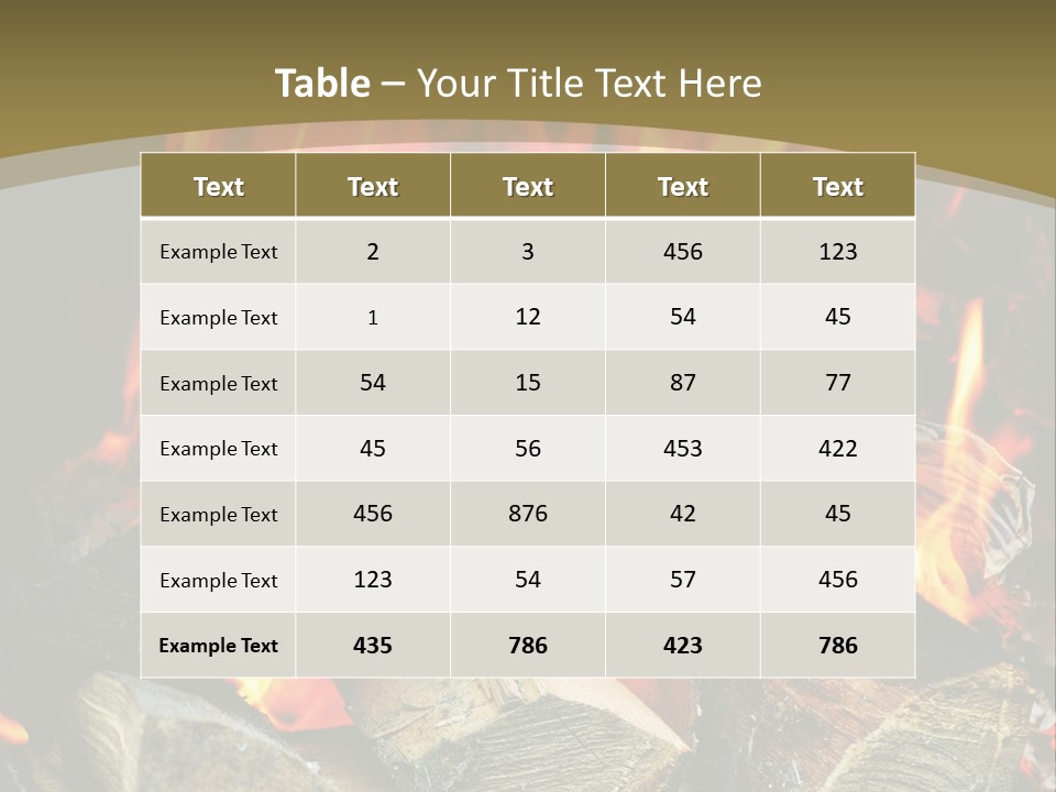 Home Firewood Heat PowerPoint Template