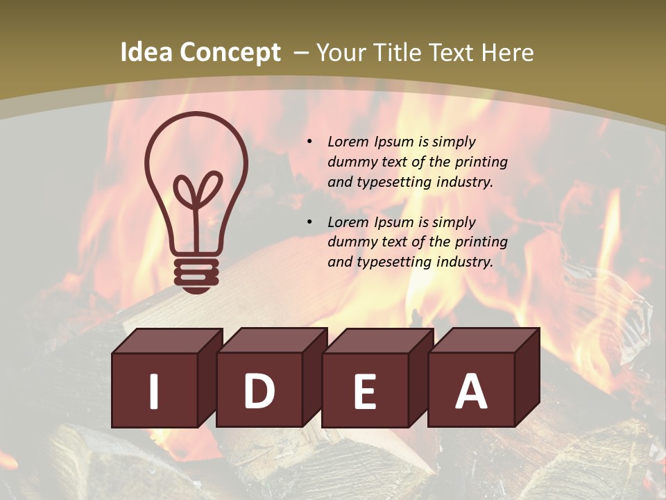 Home Firewood Heat PowerPoint Template