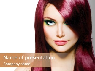 Female Girl Face PowerPoint Template