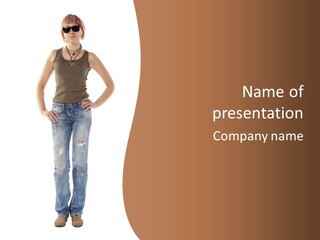 Blue Jewelry Jeans PowerPoint Template