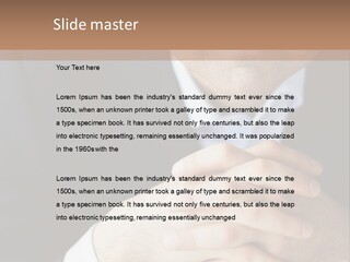 A Man In A Suit Leaning Against A Wall PowerPoint Template