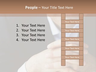 A Man In A Suit Leaning Against A Wall PowerPoint Template