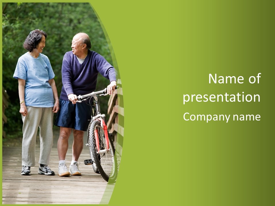 Female Elderly Retired PowerPoint Template