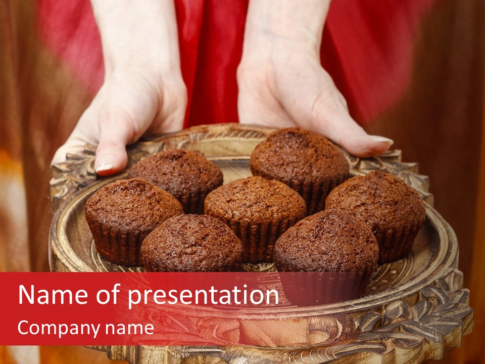 Party Muffin Person PowerPoint Template