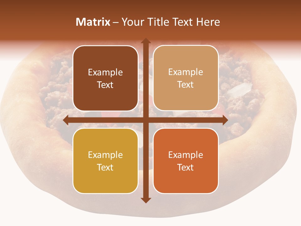 A Pizza With Meat And Onions On A White Background PowerPoint Template