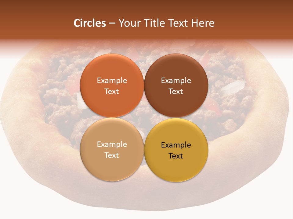 A Pizza With Meat And Onions On A White Background PowerPoint Template