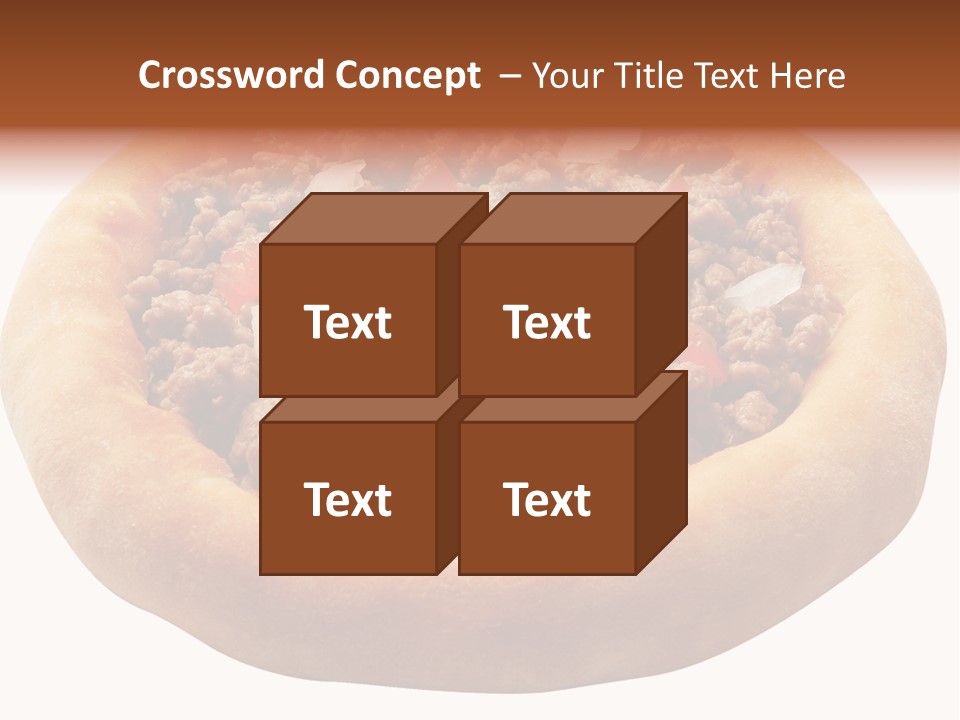 A Pizza With Meat And Onions On A White Background PowerPoint Template