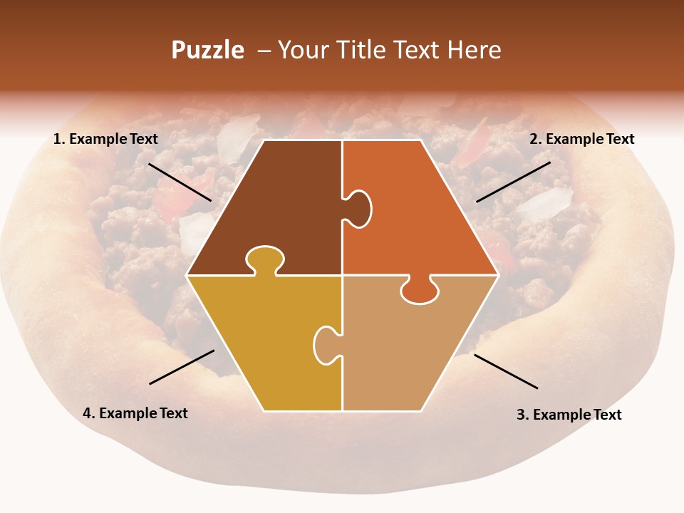 A Pizza With Meat And Onions On A White Background PowerPoint Template