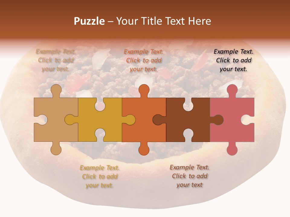 A Pizza With Meat And Onions On A White Background PowerPoint Template