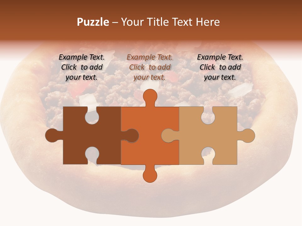 A Pizza With Meat And Onions On A White Background PowerPoint Template