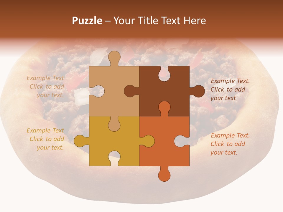 A Pizza With Meat And Onions On A White Background PowerPoint Template