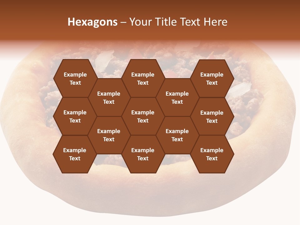 A Pizza With Meat And Onions On A White Background PowerPoint Template