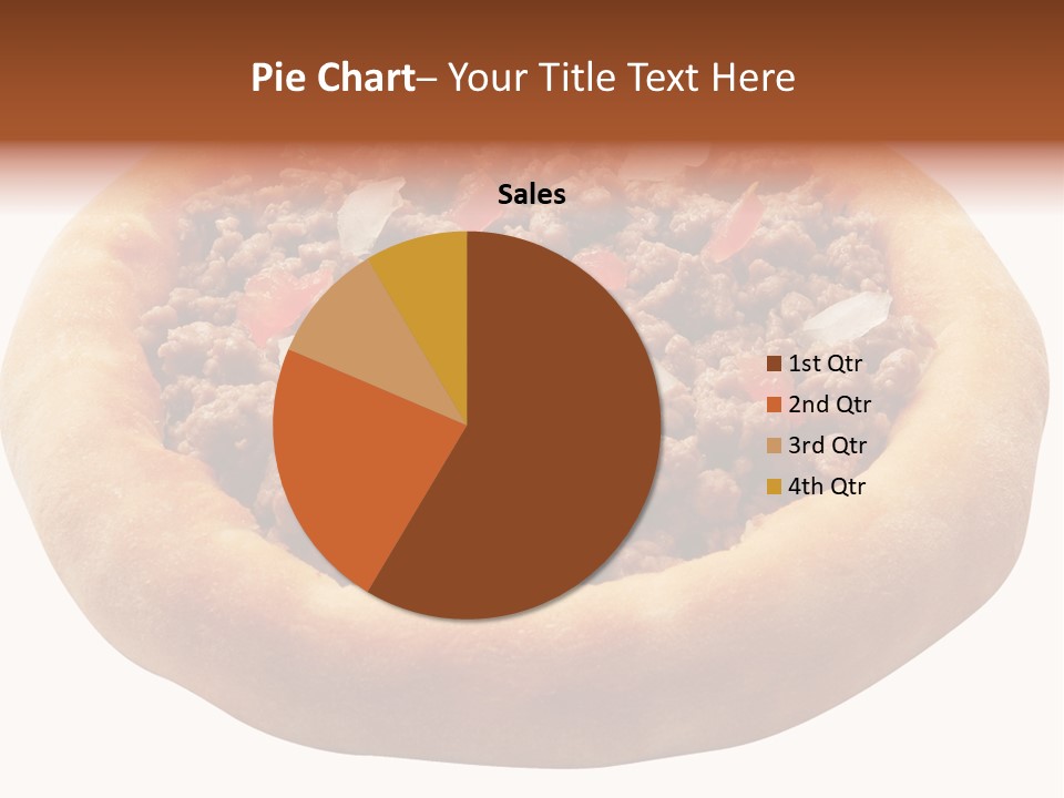 A Pizza With Meat And Onions On A White Background PowerPoint Template