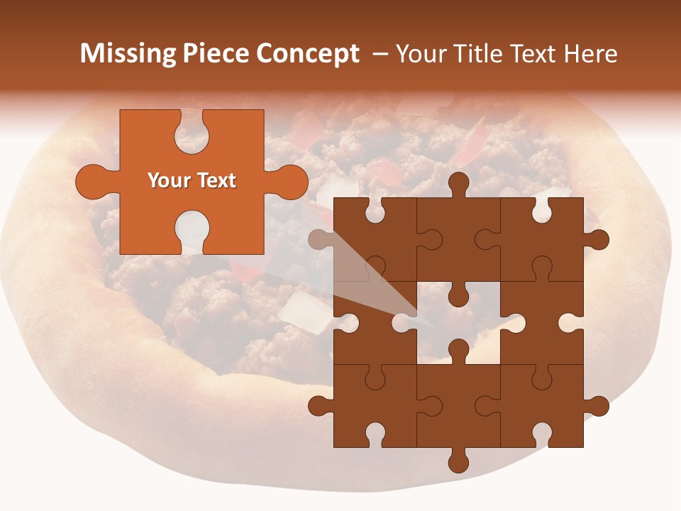 A Pizza With Meat And Onions On A White Background PowerPoint Template