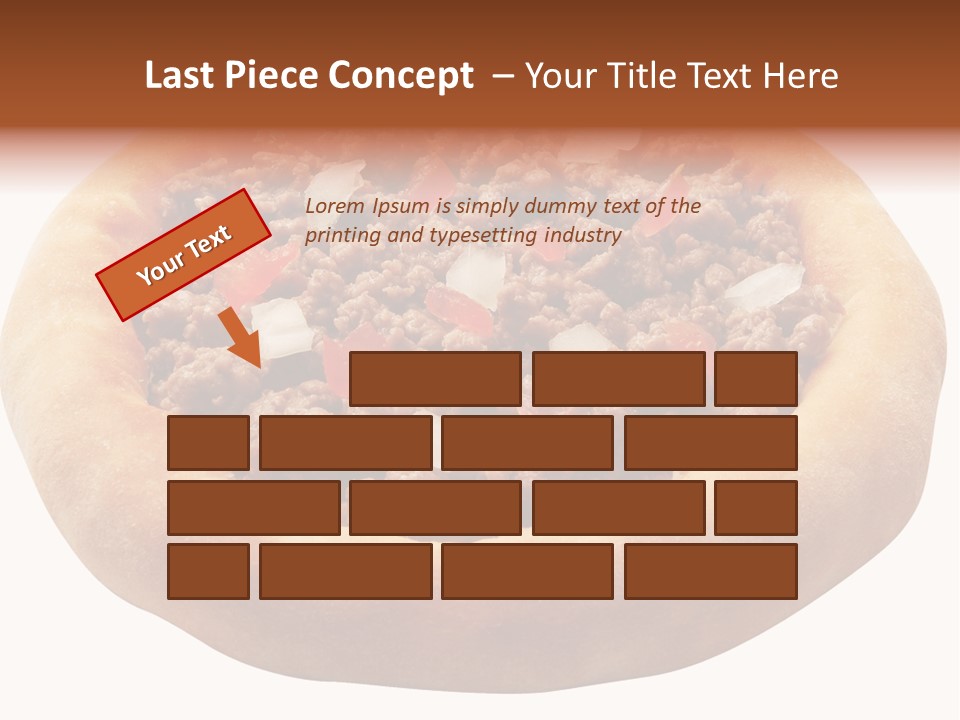 A Pizza With Meat And Onions On A White Background PowerPoint Template