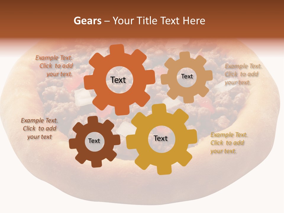 A Pizza With Meat And Onions On A White Background PowerPoint Template