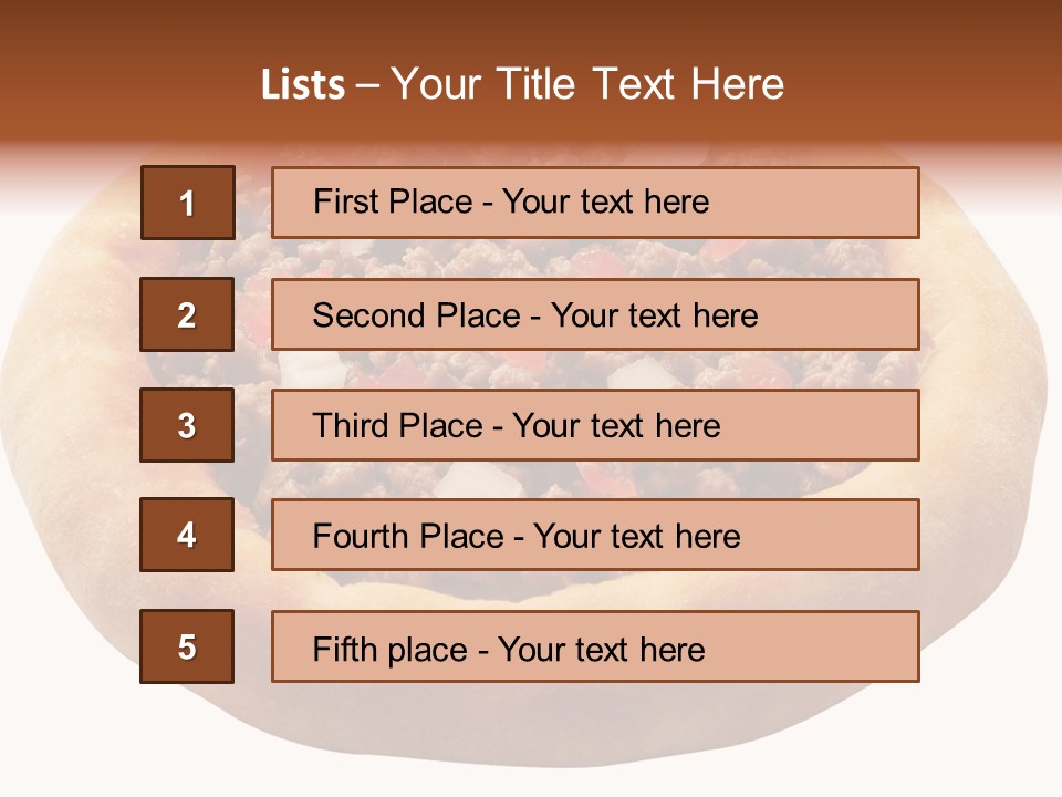 A Pizza With Meat And Onions On A White Background PowerPoint Template