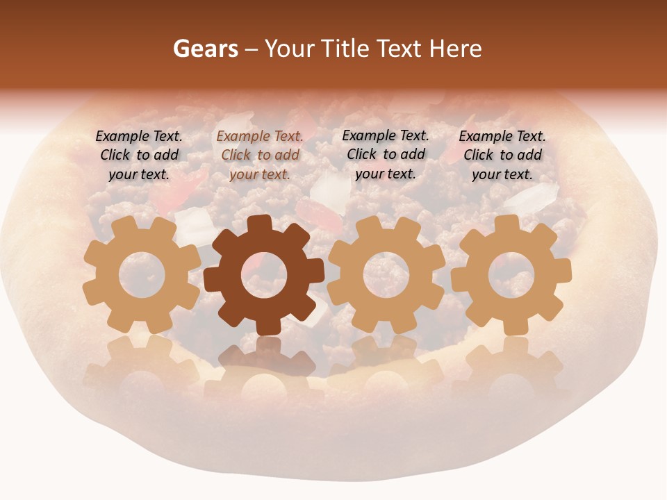 A Pizza With Meat And Onions On A White Background PowerPoint Template