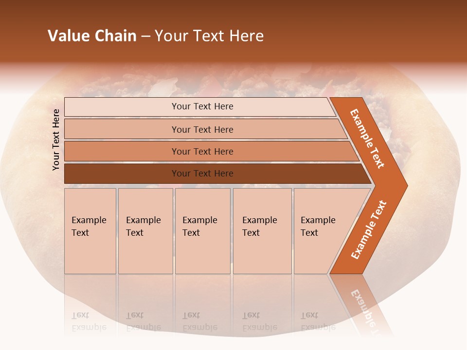 A Pizza With Meat And Onions On A White Background PowerPoint Template