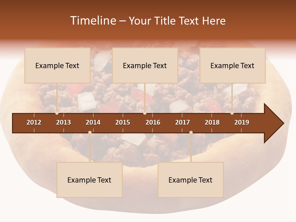 A Pizza With Meat And Onions On A White Background PowerPoint Template